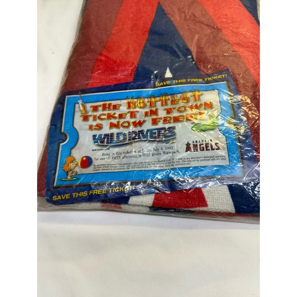 2 Vtg Angels Big A MLB Promotional Beach Bath Dorm Towel Wild Rivers Promo 2002